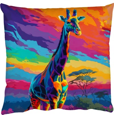Sierkussens - Kussentjes Woonkamer - 50x50 cm - Giraffe - Savanna - Lucht - Gekleurd