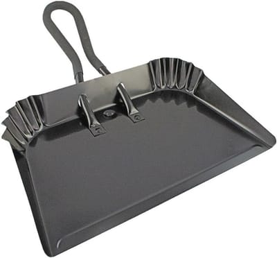 Extra Grote Industriële Metalen Stofpan 17" - Duurzaam Gepoedercoat Staal - Ideaal voor Grote Schoonmaak - Comfortabel Rubberen Grip Handvat