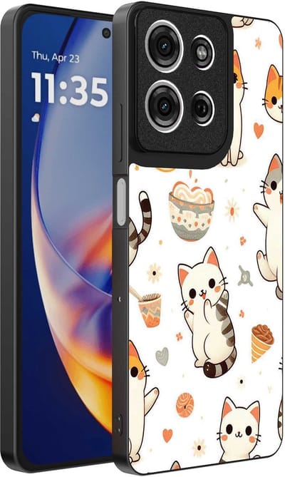 Geschikt voor Motorola Edge 50 Neo Telefoonhoesje met katten opdruk - TPU backcover case cat design - Smartphonica geschikt voor Motorola Edge 50 Neo