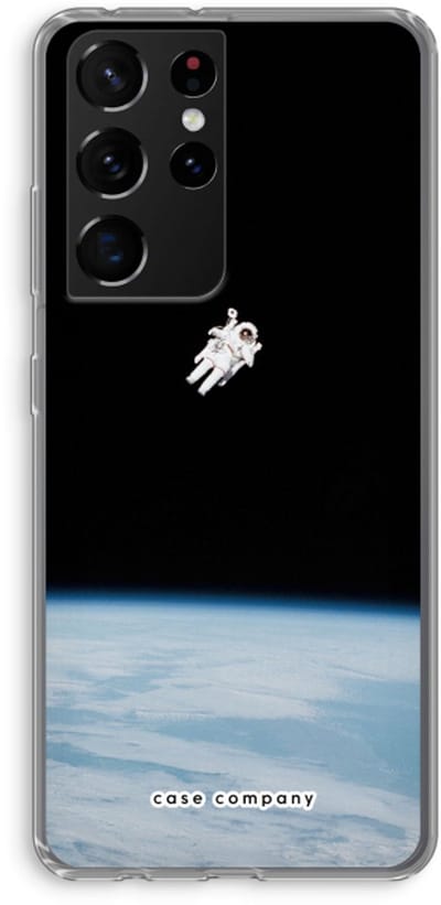 Case Company® - Hoesje geschikt voor Samsung Galaxy S21 Ultra hoesje - Alone in Space - Soft Cover Telefoonhoesje - Bescherming aan alle Kanten en Schermrand