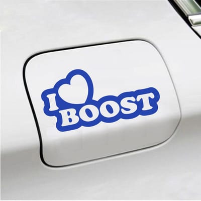 Bumpersticker - I Love Boost - 10 X 20 - Blauw