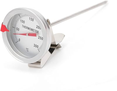 Allecto - Keuken Thermometer - RVS Frituur Thermometer - Direct Afleesbaar - Lange Handgreep - Grillen - Ideaal voor Koken - Geschikt voor Frituren...