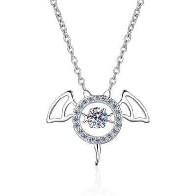 Echte Moissanite ketting briljante diamanten vleermuis boze duivel hanger kettingen voor vrouwen mannen jubileum cadeau fijne sieraden 45cm white