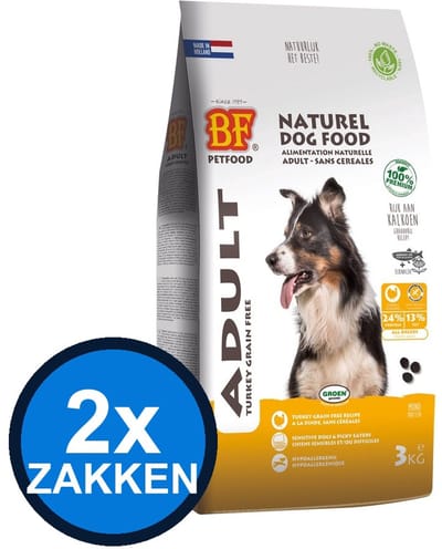 2x Biofood - Adult Kalkoen Graanvrij - Hondenvoer Droogvoer - 4 kg