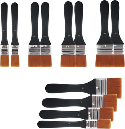 Set van 12 Verfkwasten in 4 Maten - Nylon Kwasten voor Decoratie en Thuisgebruik