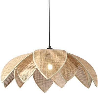 Kosilum - Mariella - Hanglamp - Beige - Rotan en ijzer