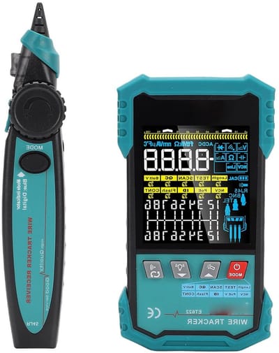 Ethernet Kabeltester - Netwerk Tester - Netwerk Installatie - Lengte & POE Detectie - 400M - Zwart