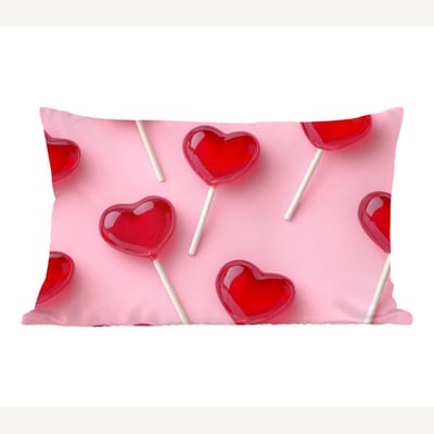 Sierkussens - Kussentjes Woonkamer - 60x40 cm - Lollies - Hartjes - Roze