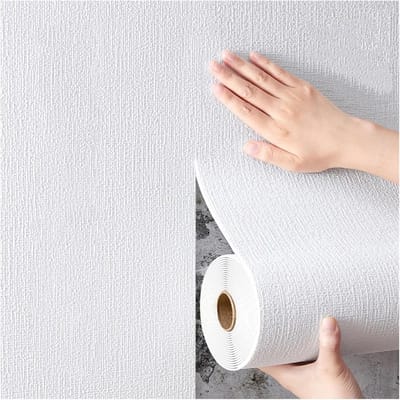 Isolerend thermisch behang, 7 mm dik thermisch behang voor koude muren, IXPE zelfklevende wandpanelen, afpellen en plakken, geluidsisolerend, voor woonkamer en keuken(White,50cm x 3m)
