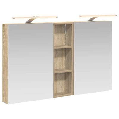 vidaXL - Badkamerkast - set - 3 - st - 100 - x - 10,5 - x - 60,5 - cm - Bewerkt - hout