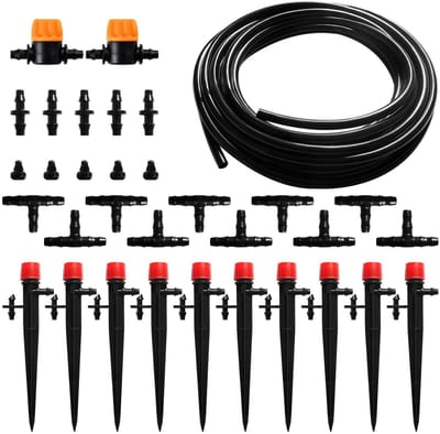 Irrigatie Systeem Kit - Automatische Besproeiing - Planten Water Geven - Water Besparend - 33 Delig - Zwart Oranje