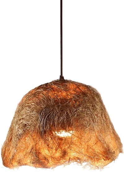 Natuurlijke abaca hanglamp – handgemaakte lamp voor eetkamer & woonkamer