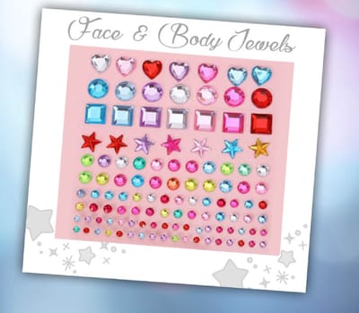 Face & Body Jewels (115 Diamantjes Multicolor) [Dots Strass Steentjes met Zelfklevend Plaklaag - Sticker Diamantjes voor Lichaam en Gezicht - Festival Tattoo Set Outfit Glitter - Juwelen Rhinestones Rhine stones - Plak Diamantjes]