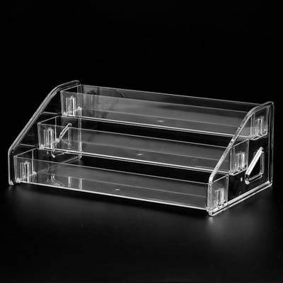 Displaystandaard - Make up organizer - Display riser rek - tafelrek voor make-uptafel - parfum - skincare - cosmetica-standaard - Transparante Acryl riser - Make-uptafel - Sieradenstandaard - 3-Laags - 31.3x12x8.4cm
