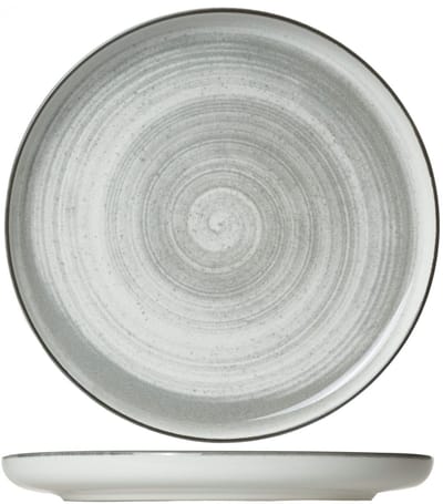 Cosy & Trendy Dinerborden – Baltic Grey – Ø 27 cm – 6 stuks – Bevat 6 dinerborden – Lichtgrijs aardewerk met uniek patroon – Vaatwasser- en Magnetronbestendig – Stapelbaar