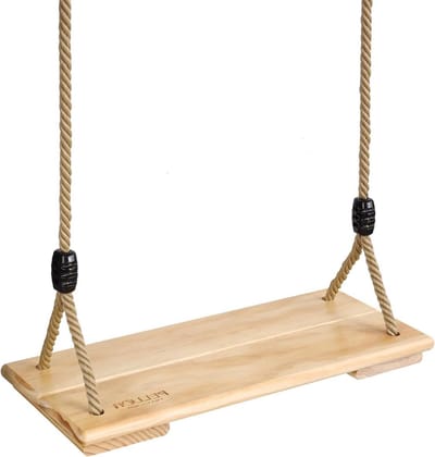 Houten schommelzitje met karabijnhaak voor volwassenen - roestvrij staal - kinderschommel - tuinschommel - outdoor spelletjes - in hoogte verstelbaar - tot 100 kg - belastbaar - volwassenen - kinderen