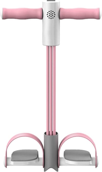 Pedaal Trekker - Fitness Touw - Thuis Trainen - Verstelbare Weerstand - 126 cm Uitrekbaar - Roze