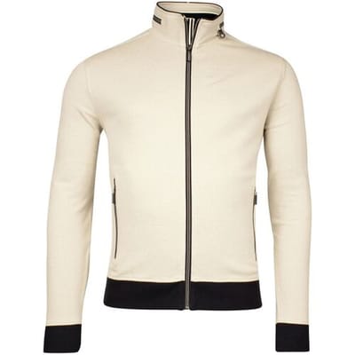 Baileys Vest Sweat Cardigan Zip Two-Tone Oxford Doubleface Jacquard Interlock Beige / male