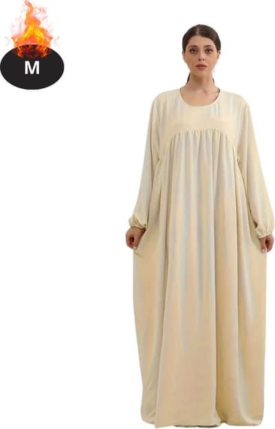Bovista Islamitische Kleding - Djellaba Dames - Moslim Kleding - Arabisch Dames Kaftan - Alhamdulillah - Abrikoos M