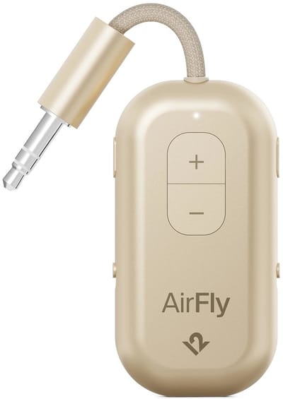Twelve South AirFly Pro 2 – Geniet van In-Flight Entertainment met Draadloze Hoofdtelefoons – Koppel Twee Sets Draadloze Hoofdtelefoons voor Gedeeld Luisteren – Meer dan 25 Uur Batterijduur - Geel