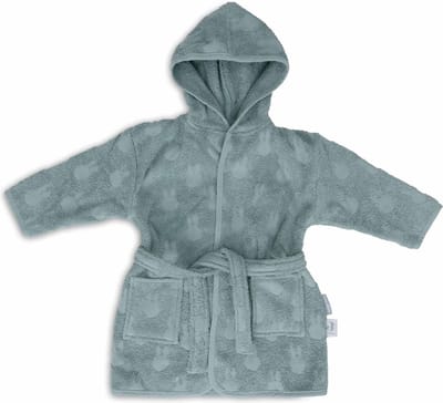 Jollein x Nijntje - Baby Badjas Badstof 1-2 Jaar - Badjas Kinderen met Capuchon - Miffy Jacquard Sea Green