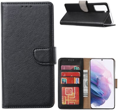 Multimedia & Accessoires PU Lederen Wallet Book Case Hoesje voor Samsung Galaxy S24FE – Zwart - Portemonnee – Met Stand – Kaarthouder – Pasjes Houder – Magneet Sluiting – Bookcase