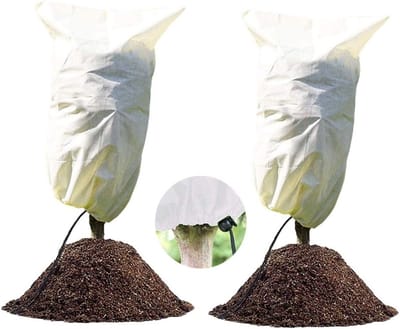 Set van 2 Winterbeschermingshoezen voor Planten - Vorstbescherming met Trekkoord, 80 x 24 cm, Ideaal voor Tuinplanten en Potplanten