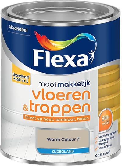 Flexa - Mooi Makkelijk Vloeren & Trappen Zijdeglans - Warm Colour 7 - Mengverf - 750 Ml