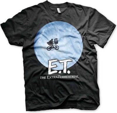 E.T. Heren Tshirt -S- Bike In The Moon Zwart