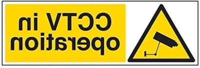 Waarschuwingsbord - Veiligheidsteken - CCTV Toezicht - Conform EN ISO 7010 - 600x200mm - Zwart Geel