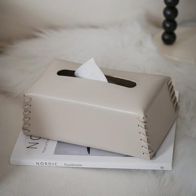 Luxe Geweven Tissuebox PU Leer Servethouder Effen Kleur Tissuepapierhouder Bureau Woondecoratie Creatieve Papieren Handdoekhoes