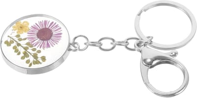 Gedroogde Bloem Sleutelhanger - Bloem Hanger - Sleutels Decoreren - Met Gedroogde Bloem - 10.5 cm - Zoals Getoond