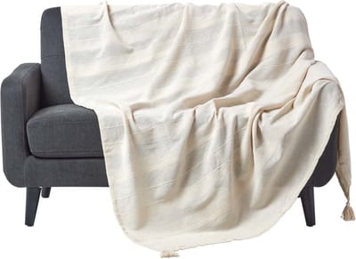 Homescapes Rajput sprei, 100% katoen, naturel, 255 x 360 cm