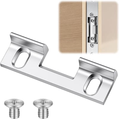 Verwisselstuk voor sluitplaat huisdeur, 32 mm verstelbare schroefgatafstand, aluminium vervangstuk voor standaard slotplaten, 46 x 14,4 x 9 mm, duurzaam en eenvoudig te installeren