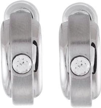 Behave - Zilverkleurige oorstekers met glaskristal element - Fashion sieraden