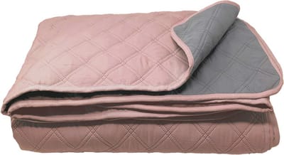 Omkeerbare Bedsprei XXL - Oudroze en Grijs - 200 x 220 cm - Cozy Plaid voor Elke Kamer