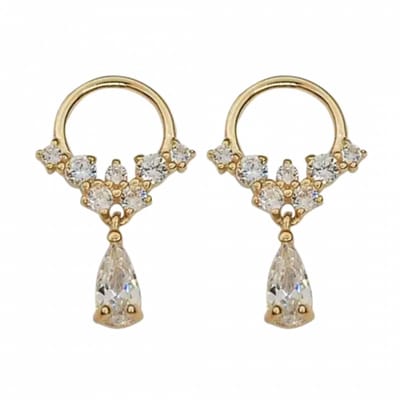 Oorbellen- Goud plating- Zirkonia- Klein-Charme Bijoux