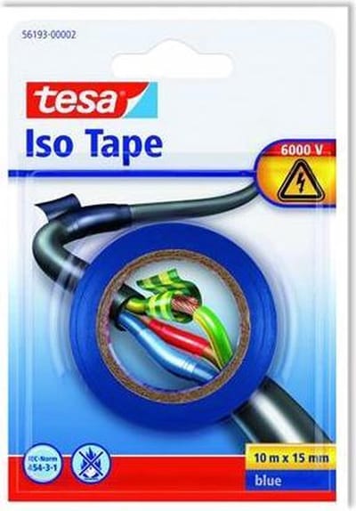 Tesa isolatietape blauw 10 m x 15 mm