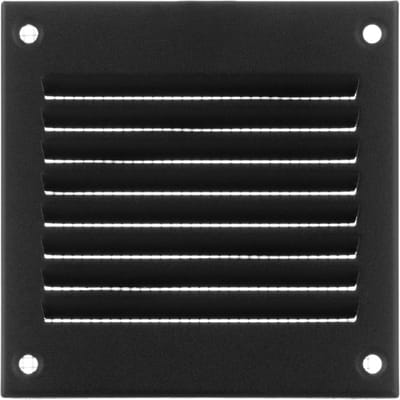 100x100mm Antraciet ventilatierooster met insectenbescherming - metalen rooster voor ventilatie - afvoerrooster