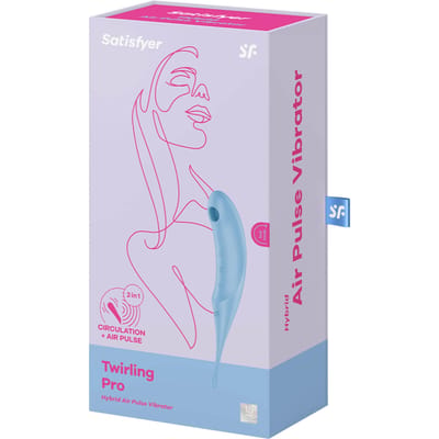 Satisfyer 'Twirling Pro', 20 cm, drukgolf- en oplegvibrator, aan beide zijden te gebruiken, drukgolven en circulerende vibraties