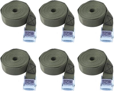 Spanbanden Set - Bevestigingsbanden - Goederen Transporteren - Zink Gesp Sluiting - 25mm 2m - Legergroen