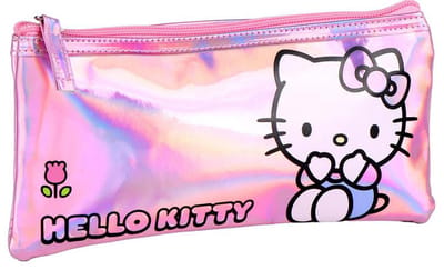 Hello Kitty Toilettas - 22 x 11 cm - Etui - 1 stuk - Voor kinderen - Voor meisjes - Iriserend - Roze
