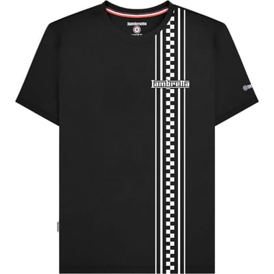 Lambretta Heren Gestreepte Twee Kleur T-Shirt (Zwart)