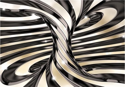 Fotobehangkoning - Behang - Vliesbehang - Fotobehang Tornado 3D - Swirl - Anise caramel - 400 x 280 cm