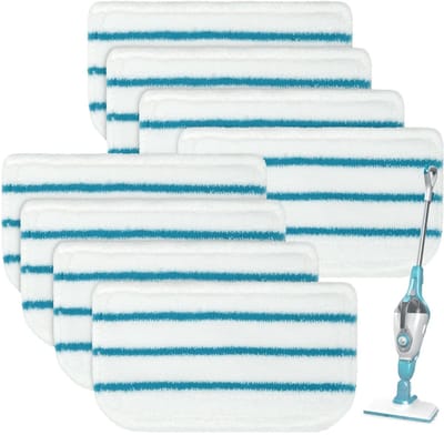 Geschikt voor blackdecker Black&Decker fsm1300/1600/1610 stoommop doekmatten blauw wit 8 stuks