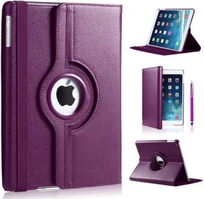 iPad 2018 hoes 360 graden paars leer