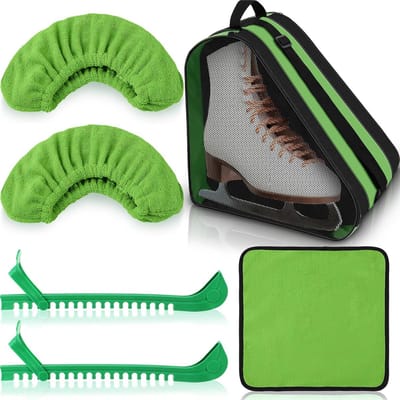 Schaatsbeschermer Set: Blade Covers, Handdoek en Tas voor Kinderen en Volwassenen IJshockey & Kunstschaatsen