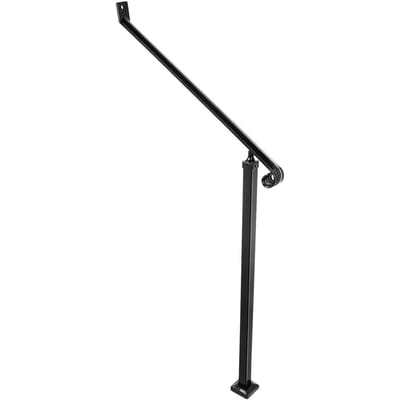 Garde-corps en Fer Forgé pour Tuyau de 40 mm Main courante 2 Marches pour Marches Extérieures Garde-corps de Jardin Garde-corps Extérieur Garde-corps d'Escalier pour Marches avec un Boulon