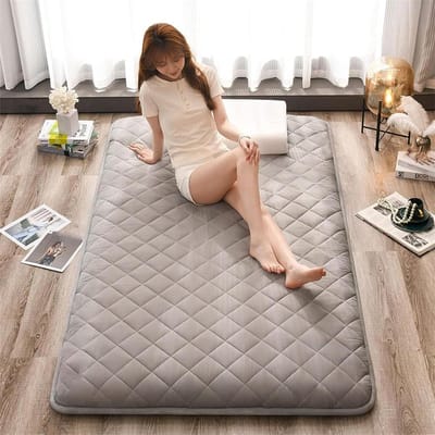 Opvouwbare Futonmatras - Japanse Vloerbedding - Ruimtebesparend Slapen - Gewatteerd Comfort - 90 x 200 cm - Grijs