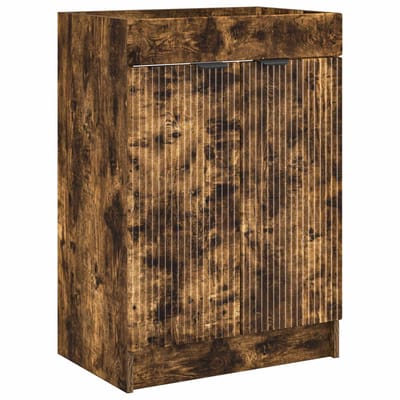 vidaXL - Badkamer - onder - Wastafel - Kast - Gerookt - eiken - 56 - x - 37,5 - x - 81 - cm
